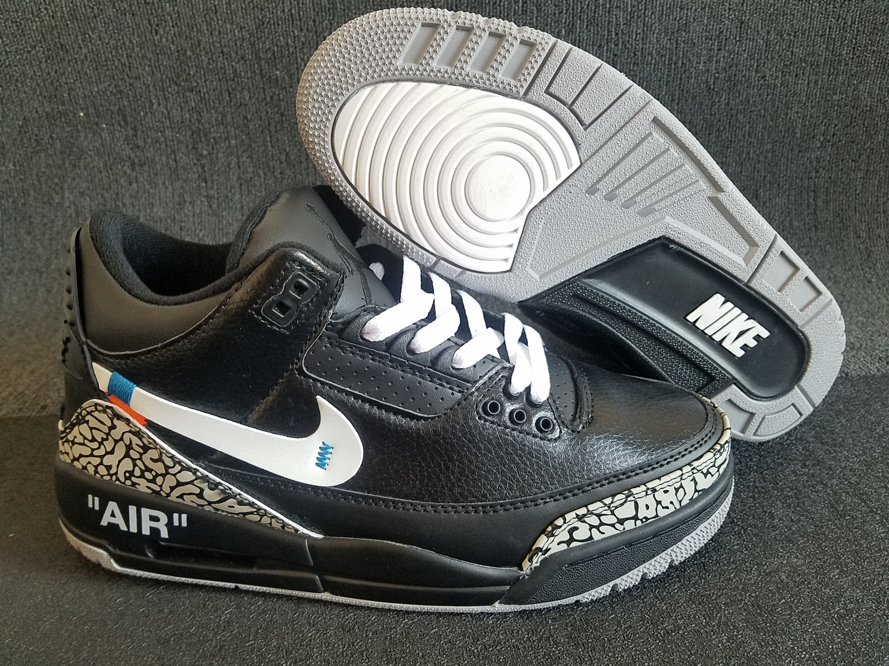 AJ3 x off black cement grey white shoes